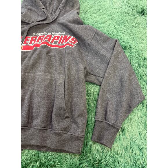 University of Maryland Y2K Dark Gray Pullover Sweatshirt Hoodie Sz Small Unisex - Picture 4 of 5